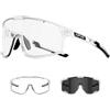 KAPVOE Fotocromatici Occhiali Da Ciclismo Uomo Donne TR90 Occhiali Da Sole Sportivi Anti-UV 400 Chiaro Occhiali MTB Bicicletta Accessori Che Corrono Corsa Guida Occhiali Bici Nero