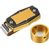 PATIKIL Porta Gessetto Magnetica per Biliardo Custodia Tonda Oro Nero | in Lega di Alluminio, per Gessetto per Stecche Biliardo, con Clip Cintura, per Accessori Sportivi Snooker