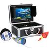 LLOOPK Cercatore di Pesci, 2. 0m / 30m 50m 100 0TVL Kit videocamera da Pesca Sott'Acqua 12 PCS LED. Luci con Monitor a Colori a 7 Pollici