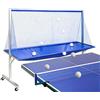Generico Rete da Ping Pong Arrotolabile, con Alette Laterali Allargate, per Una Presa Efficace Senza Rimbalzi, Adatta A Tavoli da 72 A 82 Pollici, per Esercizi con più Palline (210x142x50 Cm),Silver