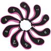 plplaaoo 10 pezzi di neoprene impermeabile per mazze da golf in ferro, set di coperture per putter, custodia protettiva per golf, custodia da viaggio, blu scuro, rosso, grigio, rosa, 7