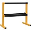 SPORTNOW Rack per manubri 270kg acciaio 92.5x50.5x80.5cm giallo nero | Rack manubri 2 livelli e supporto pesi per sollevamento pesi, allenamento di forza.