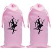 GARIOUANS 2 Pz Borsa Per Scarpe Da Balletto In Raso Rosa, Borsa Con Coulisse, 13x27 cm, Per Riporre Scarpe Da Ballo E Scarpe Morbide