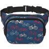 NImongt Bici Bicicletta Ciclismo Stampa Quadrato Doppio Strato Marsupio Unisex Casual Outdoor Escursioni Ciclismo Corsa