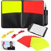 VEPEPE 22 Pezzi Kit Cartellini Arbitro Calcio Set Taccuino Arbitro con Fischietto Allenatore Calcio Cartellini Carta Rossa Carta Gialla Accessori Kit per Partite di Eventi