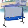 Generico Rete di Raccolta per Ping Pong, con 4 Ruote Universali + Bocchetta di Recupero Palla, per Qualsiasi Tavolo da 72 A 82 Pollici, per Esercizi con più Palline.,Black