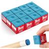 OrdiHar Set di 12 gessetti per stecche da biliardo, colore blu, migliorano la presa, antiscivolo, durevoli, accessori per biliardo, accessori per professionisti, dilettanti e giocatori domestici