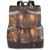 OAZCVBNN Christmas Village House 3 Stampa Elegante Zaino Donna Elegante Versatile Zaino Per Palestra Weekend Avventure