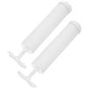 SILENRADAWN 2 Pezzi Pompa Manuale Sottovuoto Portatile in Pvc | Bianco, per Sacchetti Sottovuoto e Compressione, Viaggio e Casa, Facile da Usare, Salva Spazio
