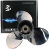 Boatman Elica per barche in acciaio inox 9 1/4 x 9 fit Suzuki motore fuoribordo DF8A 9.9A 15 20/DT9.9 15 CV, 10 denti scanalati