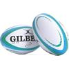 Gilbert Gemini Match - Pallone da rugby, misura 4,5, colore: Bianco/Blu/Verde
