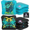 Play Platoon Set di 8 sacchi per cornhole professionali, approvati ACO, peso da competizione, liscio e bastone