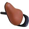 Fonowx Sella Bici Bambini Sella per Bicicletta Sellino Seduta Cuscino Compatta E Sagomata per Guida Comoda Rivestimento Pelle Facile da Pulire Maniglia, Marrone, M