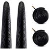 Zol Cycling Zol Bundle 2 Pack Velocita Road Hybrid Bike Pneumatici e Tubo 700x38c Schrader 48mm Valve