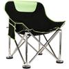 Wswqop Sedia da Pesca Pieghevole Sedia Poltrona Campeggio Sgabello Portatile Regolazione Gambe Multiple Telaio in Acciaio Inox E 600D Oxford Adatta per Pesca, Verde Fagiolo Nero