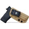 PoLe.Craft IWB Tactical KYDEX Gun Holster Pistola Softair Fondine - Custom Fit - S&W M&P 380 EZ Inside Waistband Concealed Carry Holster Guns Accessories (Tan, Right Hand Draw (IWB))