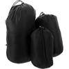 SOESFOUFU 3 Pezzi Sacchetto Compressione Piumino in Nylon Nero Chiusura a Cordoncino, Organizer Leggero e Resistente per Trekking e Campeggio