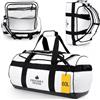 The Friendly Swede Borsa Zaino Impermeabile 500D PVC 60L Bianco | Borsa Sportiva Stagna con Funzione Zaino, 3 Modalità di Trasporto, Borsone con Tasche Interne, Borsa Viaggio