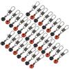 NUOBESTY 100 Pezzi Connettore Space Bean per Pesca, Acciaio Inox Rosso | Attacco Rapido, Anti-corrosione e Struttura Robusta, per Acqua Veloce e Profonda