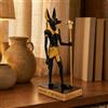 Statuetta Di Divinità Con Testa Di Cane In Resina, Statua Di Divinità