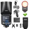 Godox V1 mid C V1midC TTL Flash per Canon, mini flash con testa rotonda e touchscreen, tempo di ricarica di 1,7 secondi, 650 lampi a piena potenza, lampada pilota a LED da 2W, sincronizzazione ad alta