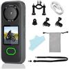 BJdfgE Mini telecamera sportiva 4K Wi-Fi con touch screen impermeabile HD, for viaggi, moto, registratore di guida, bodycam(With 64G Card)