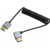 HangTon Cavo HDMI 8K 4K 60fps Thin Coiled Right Angle per ATOMOS Shinobi Ninja V Portkeys BM5 FEELWORLD BMPCC 4K Monitor ZCAM Sony Canon Z8 Z9 Camera Type A HDMI 2.1