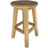 WELL HOME MOBILIARIO & DECORACIÓN Well Home Sgabello in legno massello rotondo in colore naturale 29x29x50cm