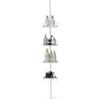Sekey Mensola Doccia Senza Foratura - Organizer Doccia Telescopico da Angolo con 4 Cestini, Altezza Regolabile 79-315 cm, Porta Shampoo e Accessori Bagno