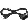 EMOS - Cavo di prolunga da 3 m - con spina europea e presa - 250 V, 2,5 A, 575 W - PVC, 0,75 mm2 - Maggiore protezione da contatto - IP20 per interni - Adatto per lampade, televisori, adattatori