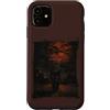 Halloween in October Custodia per iPhone 11 Gatto Nero Halloween Luna Haunted Street Night