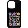 Vintage Flowers Watercolor Birthday Custodia per iPhone 13 Pro Awesome Since 1990 - Compleanno Floreale Acquerello