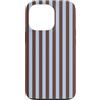 Elegant Geometric Vertical Lines Pattern Custodia per iPhone 13 Pro Simpatiche linee verticali estetiche a righe azzurre e marroni