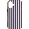 Elegant Geometric Vertical Lines Pattern Custodia per iPhone 16 Simpatiche linee verticali estetiche a righe azzurre e marroni