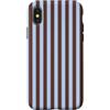 Elegant Geometric Vertical Lines Pattern Custodia per iPhone X/XS Simpatiche linee verticali estetiche a righe azzurre e marroni