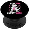 Breast Cancer Family Matching Apparel & Bambini che indosso rosa per mia zia Cool TRex Dino Cancro al seno PopSockets PopGrip Adesivo