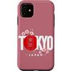 CRAZEELEBAH JAPAN INC Custodia per iPhone 11 TOKYO GIAPPONE BLOCCO SAKURA FIORE DI CILIEGIO ROSSO SOLE ART
