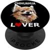Raf THE ARTIST Designs Chihuahua dai capelli lunghi Chiwawa Capelli lunghi Mamma Papà Amante dei cani PopSockets PopGrip Adesivo