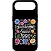Vintage Flowers Watercolor Birthday Custodia per iPhone Air Awesome Since 1990 - Compleanno Floreale Acquerello