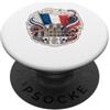 Lakelandwholesale1 Shirt Company Parigi, Francia, bandiera, torre Eiffel, monumenti, fuochi d'artifici PopSockets PopGrip Adesivo