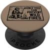 Giant Step Design Co. Retro Smokey Bear Sitting At Campfire Only You PopSockets PopGrip Adesivo