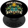 Awesome Pickleball Designs for Pickle Ba Divertente pickleball Florida Retro Alligator Sunset Design PopSockets PopGrip Adesivo