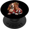 Merry Christmas Wrap Ribbon Bow Stars Xm Basset Hound - Carta da regalo con pupazzo di neve, decorazione con agrifoglio PopSockets PopGrip Adesivo