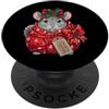 Merry Christmas Wrap Ribbon Bow Stars Xm Carta da regalo con pupazzo di neve cincillà, idea regalo PopSockets PopGrip Adesivo