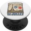 Lakelandwholesale1 Shirt Company Parigi Francia Torre Eiffel Bastiglia Giorno 14 Juillet Vintage Gr PopSockets PopGrip Adesivo