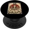 Vintage Octopus Ocean Art Polpo giapponese Kanji Wave Art PopSockets PopGrip Adesivo