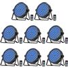 Queenfavor 8PCS Par LED Ricaricabile Batteria, 60 LED Illuminazione Palco avec télécommande Luci Discoteca Luci da Palco Autonomie de 4 à 6 heures adatte per DJ, bar, matrimoni, feste, Halloween, Natale