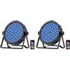 Queenfavor 2PCS Par LED Ricaricabile Batteria, 60 LED Illuminazione Palco avec télécommande Luci Discoteca Luci da Palco Autonomie de 4 à 6 heures adatte per DJ, bar, matrimoni, feste, Halloween, Natale