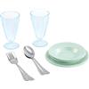 Little Tikes Sweet Spaces Set di stoviglie - Azzurro-verde - Piatti e tazze con accessori da cucina, attività a tavola per bambini/e dai 3 anni in su