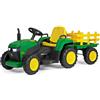 Peg Perego PEG John Deere Farm Power Trattore Elettrico Cavalcabile 12V per Bambini con Telecomando, Guida Manuale, Luci e Suoni, Età 18+ Mesi